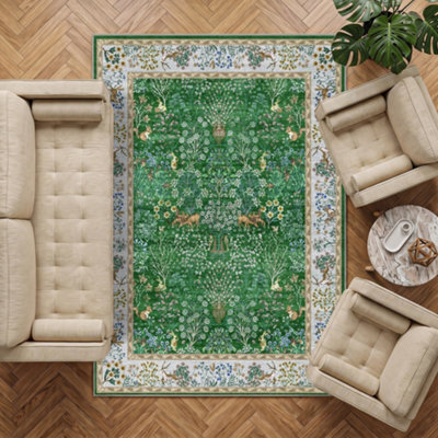 Decoranddecor Area Rugs, Living Room Rugs, Washable Rugs, 160X230Cm, Non-Slip, Pet Friendly, Low Pile, Persian Rug - Elara - image 1