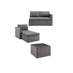Evre Grey Malibu Rattan 3 Seater Outdoor Patio Garden Furniture Set With Cover Corner Sofa Coffee Table - Inc Weekend Delivery - thumbnail 5