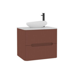 Royal Bathrooms Venice 600mm Terracotta Clay Wall Mounted Bathroom Countertop Vanity Unit 2 Drawer With Nova Basin - thumbnail 7