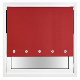 Furnished Thermal Blackout Roller Blinds With Round Eyelets & Metal Fittings - Red (W)50Cm (L)165Cm - thumbnail 1