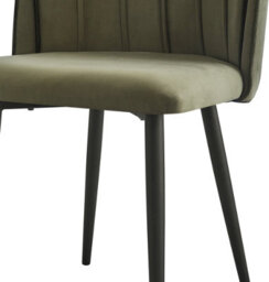 Nordlys Set Of 2 Metal And Khaki Green Fabric Dining Chairs Vintage Style Dining Room - thumbnail 7