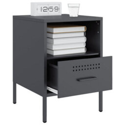 Berkfield Bedside Cabinets 2 Pcs Anthracite 36X39X50.5 Cm Steel - thumbnail 4