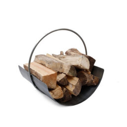 Charles Bentley Jumpier Log Holder Circular Iron Silver Nickel Antique Ball Feet Modern Compact - thumbnail 3