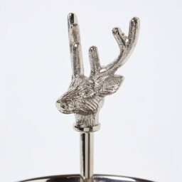 Homescapes Silver Aluminium 3-Tier Display Stand With Stag Head - thumbnail 3