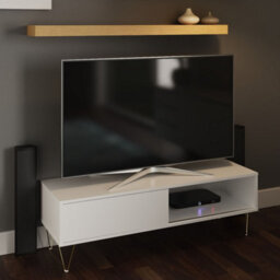 Timber Art Design Tv Cabinet Sliding Door White Living Room Furniture