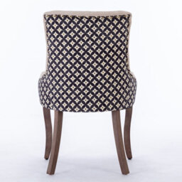 HomeTouch Set Of 6 Beige Fabric Dining Chairs With Nailhead Trim & Wood Legs - thumbnail 8