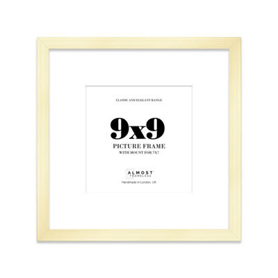 "9X9"" Gold Picture Frame - 9X9"" Square Frame With 7X7"" Mount For 9X9""/7X7"" Pictures Art Deco Style Room Decor, 1 Pack" - image 1