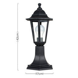 Valuelights Mayfair Traditional Black Ip44 Outdoor Garden Lamp Post Lantern Light - thumbnail 6