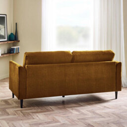 Furniturebox Uk Logan Amber Orange Fabric 3 Seater Sofa - thumbnail 3