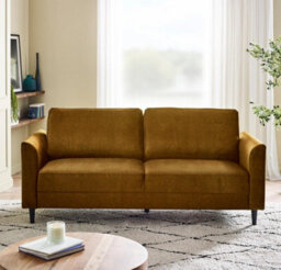Furniturebox Uk Logan Amber Orange Fabric 3 Seater Sofa - thumbnail 2
