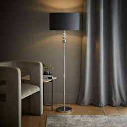 Valuelights Marissa Chrome Stacked Ball Floor Lamp With Charcoal With Chrome Inner Lamp Shade And Led Bulb - thumbnail 5