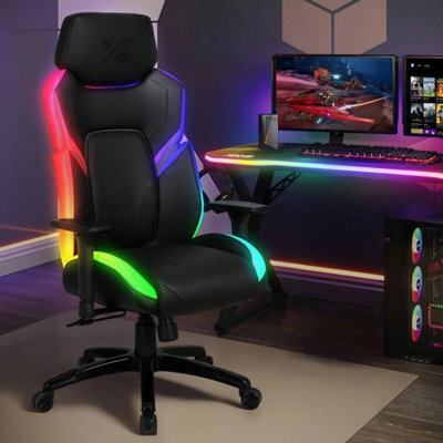 X Rocker Kunai Rgb Gaming Chair With Neo Motion Led Lights, Adjustable Armrests, 135 Degree Recline, Height Adjustable Seat - image 1