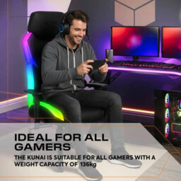 X Rocker Kunai Rgb Gaming Chair With Neo Motion Led Lights, Adjustable Armrests, 135 Degree Recline, Height Adjustable Seat - thumbnail 8