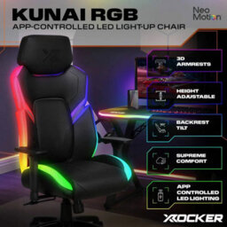 X Rocker Kunai Rgb Gaming Chair With Neo Motion Led Lights, Adjustable Armrests, 135 Degree Recline, Height Adjustable Seat - thumbnail 3