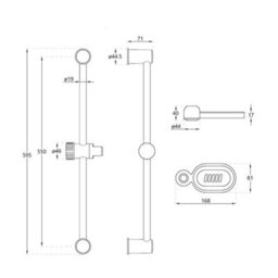 Homestylestore Chrome Riser Rail Kit With Hand Shower Holder And Soap Dish - thumbnail 4