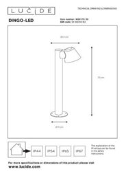 Lucide Dingo 700 Led Outdoor Bollard Light Anthracite - thumbnail 7