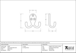 From The Anvil Aged Bronze Celtic Double Robe Hook - thumbnail 2