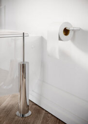 Cosmic Toilet Roll Holder, Chrome, Minimalist Style, Anti- Corrosion, Screw-In, Micra Collection - thumbnail 3