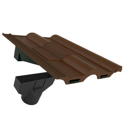 Dark Brown Double Roman Roof Tile Vent & Adapter, Marley Redland Russell Lagan - image 1