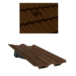 Dark Brown Double Roman Roof Tile Vent & Adapter, Marley Redland Russell Lagan - thumbnail 3