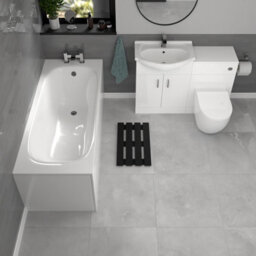 Nes Home Freestanding White Vanity Unit With Basin, Wc Unit & Btw & 1700mm Bath - thumbnail 4