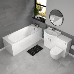 Nes Home Freestanding White Vanity Unit With Basin, Wc Unit & Btw & 1700mm Bath - thumbnail 3