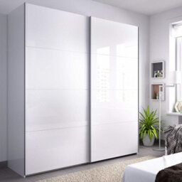 Direct Furniture Suppliers Ltd Arm 2 Door Sliding Wardrobe 150Cm Wide - White