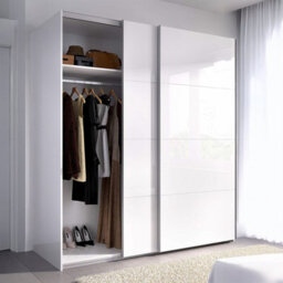 Direct Furniture Suppliers Ltd Arm 2 Door Sliding Wardrobe 150Cm Wide - White - thumbnail 2