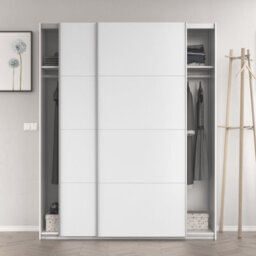 Direct Furniture Suppliers Ltd Arm 2 Door Sliding Wardrobe 150Cm Wide - White - thumbnail 3