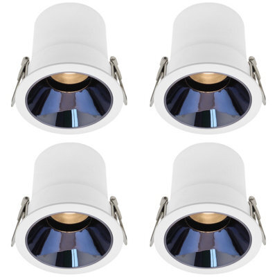 Long Life Lamps Company 10W Adjustable Recessed Round Led Downlight Warm White Cdl10Ww Pack Of 4 - image 1