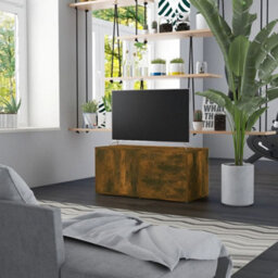 Walplus Tv Cabinet Smoked Oak 80X34X36 Cm Engineered Wood - thumbnail 1