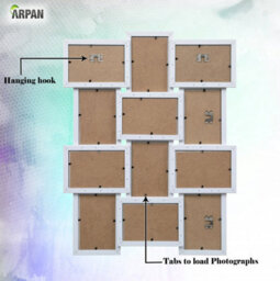 Arpan Multi Aperture Picture Wooden Photo Frame Holds 12 X 6 X4 Photos, Collage Picture Wall-Mounted Frame (White) - thumbnail 4