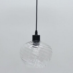 First Choice Lighting Set Of 2 Bradson - Clear Swirl Glass With Black Pendant Fittings - thumbnail 6