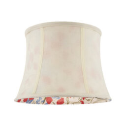 Happy Homewares Classic Curved Cream Cotton Drum Shade With Blue And Red Floral Inner