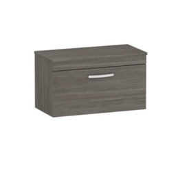 Royal Bathrooms Turin 800mm Grey Elm 1 Drawer Wall Hung Countertop Vanity Unit - thumbnail 3