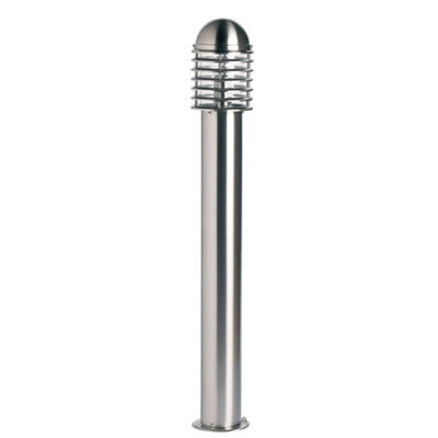 Luminosa Lighting Luminosa Louvre Outdoor Bollard Light Polished Stainless Steel, Clear Polycarbonate Ip44, E27
