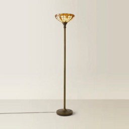 Valuelights Tiffany Jewel Amber Stained Glass Uplighter Floor Lamp - thumbnail 3