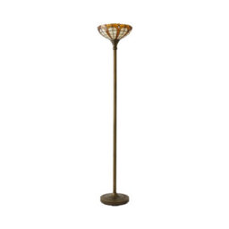 Valuelights Tiffany Jewel Amber Stained Glass Uplighter Floor Lamp - thumbnail 7