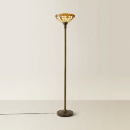 Valuelights Tiffany Jewel Amber Stained Glass Uplighter Floor Lamp - thumbnail 6