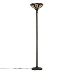 Valuelights Tiffany Jewel Amber Stained Glass Uplighter Floor Lamp - thumbnail 1