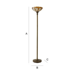 Valuelights Tiffany Jewel Amber Stained Glass Uplighter Floor Lamp - thumbnail 8