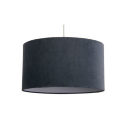 Lighting Collection Urban Noir Charcoal Fabric Drum Pendant Light Shade 50Cm - thumbnail 3