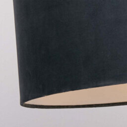 Lighting Collection Urban Noir Charcoal Fabric Drum Pendant Light Shade 50Cm - thumbnail 4