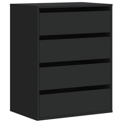 Berkfield Classic Corner Chest Of Drawers Black 60X41X76 Cm Engineered Wood