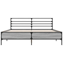 Berkfield Bed Frame Without Mattress Grey Sonoma 160X200 Cm - thumbnail 4