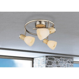 Luminosa Lighting Luminosa Gylfi Ceiling Spotlight Clusters Nickel Matt Opal Glass Shade 3X E14 - thumbnail 3