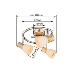 Luminosa Lighting Luminosa Gylfi Ceiling Spotlight Clusters Nickel Matt Opal Glass Shade 3X E14 - thumbnail 4