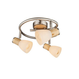 Luminosa Lighting Luminosa Gylfi Ceiling Spotlight Clusters Nickel Matt Opal Glass Shade 3X E14 - thumbnail 1