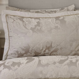 Catherine Lansfield Opulent Jacquard Quilted Pillow Sham Pair Champagne Gold