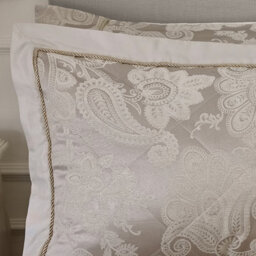 Catherine Lansfield Opulent Jacquard Quilted Pillow Sham Pair Champagne Gold - thumbnail 2